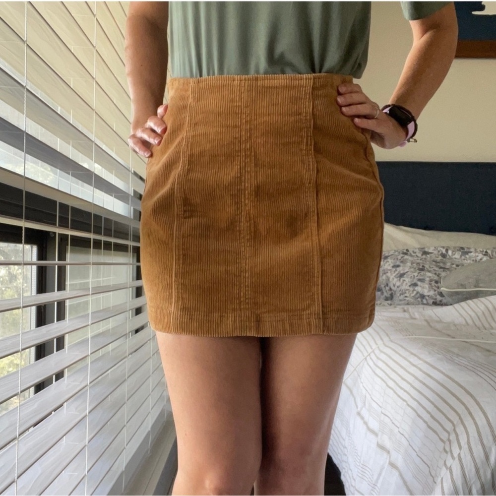 PacSun Tan Corduroy Mini Skirt